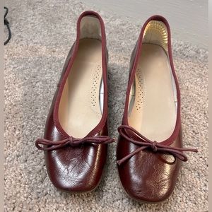 Ballet flats leather burgundy  size 7.5/38